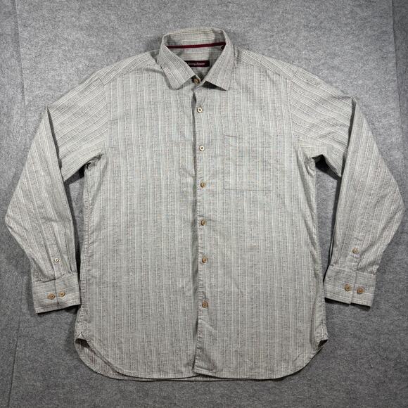 Tommy Bahama Other - Vintage Tommy Bahama Silk Shirt Mens M Gray Long Sleeve Button Up Textured Beach